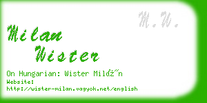 milan wister business card